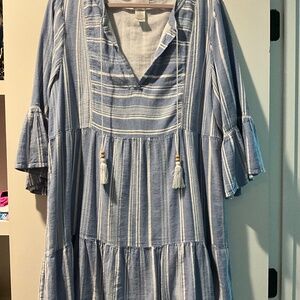 Blue Striped Women's Dress